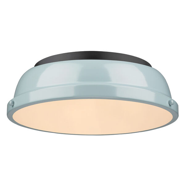 Duncan Black and Sea Foam 14-Inch Two-Light Flush Mount, image 1